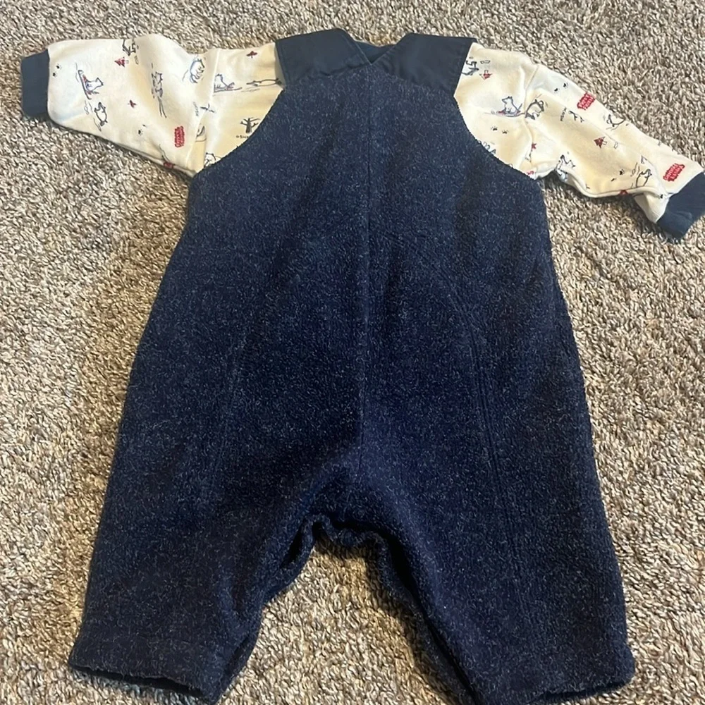 Oshkosh Infant Two Piece‎ Overalls and Long Sleeve Shirt Winter Set 0-3 Month